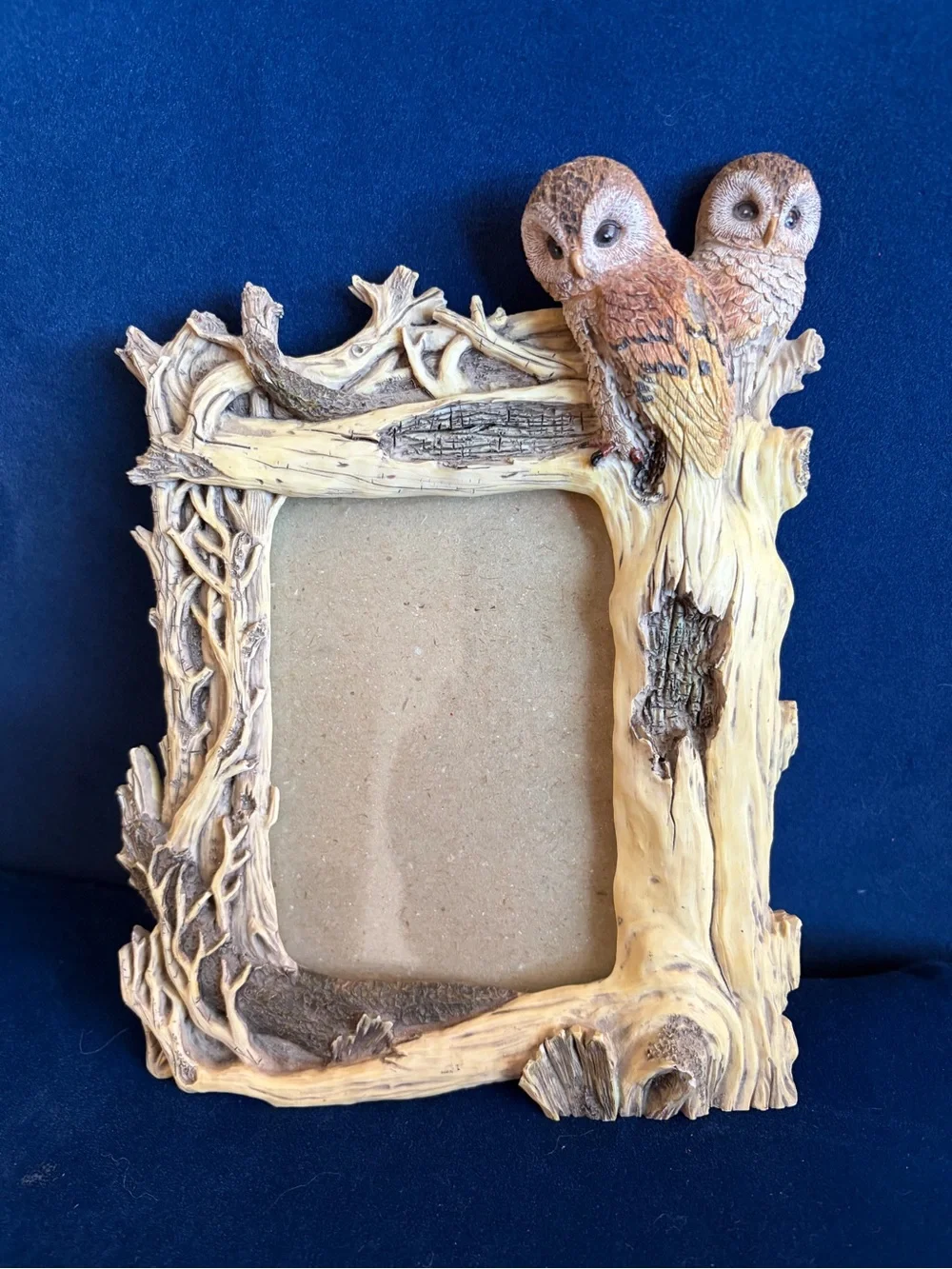 Owl Tree-Branch Picture Frame – brown, tan 3D like new